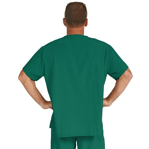 Medline Fifth ave Unisex Stretch Fabric V-Neck Scrub Top with 1 Pocket - Fifth ave Unisex V-Neck Scrub Top with 1 Pocket, Size 4XL, Hunter Green - 5910HTR4XL