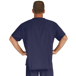 Medline Fifth ave Unisex Stretch Fabric V-Neck Scrub Top with 1 Pocket - Fifth ave Unisex V-Neck Scrub Top with 1 Pocket, Size 4XL, Navy - 5910NVY4XL