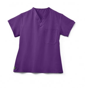 Medline Fifth ave Unisex Stretch Fabric V-Neck Scrub Top with 1 Pocket - Fifth ave Unisex V-Neck Scrub Top with 1 Pocket, Size S, Rich Purple - 5910RPLS