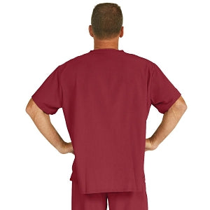 Medline Fifth ave Unisex Stretch Fabric V-Neck Scrub Top with 1 Pocket - Fifth ave Unisex V-Neck Scrub Top with 1 Pocket, Size 4XL, Wine - 5910WNE4XL