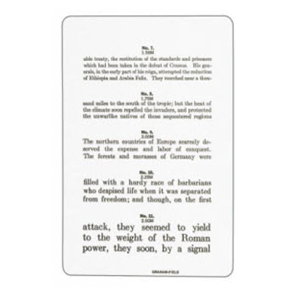 Graham-Field/Everest &Jennings Chart Reading Jaeger Vision Testing 4-3/4x7" Ea