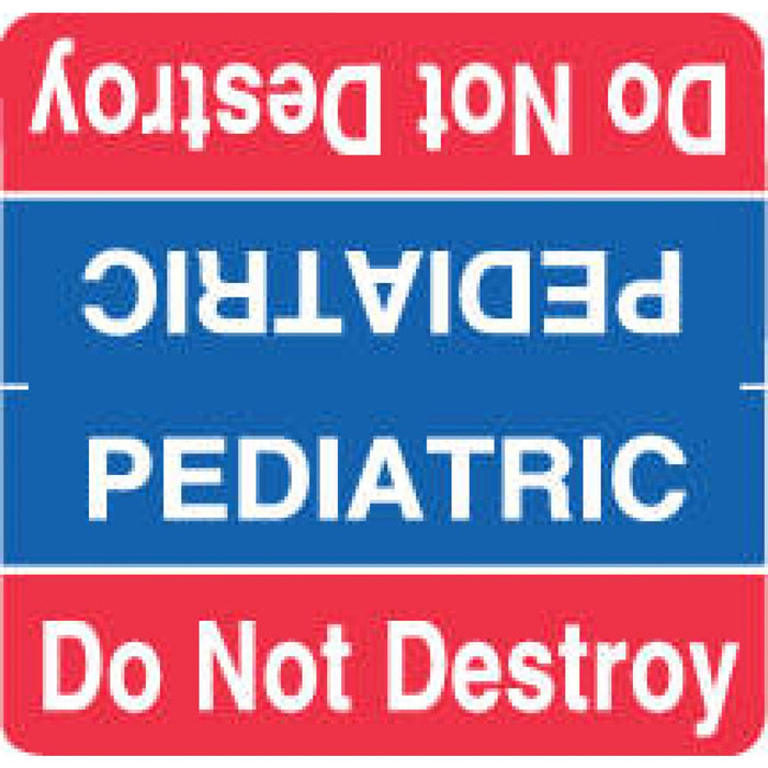 Label Wraparound Paper Permanent Pediatric Do Not 1 7/8" X 1 7/8" Blue And Red 1000 Per Roll