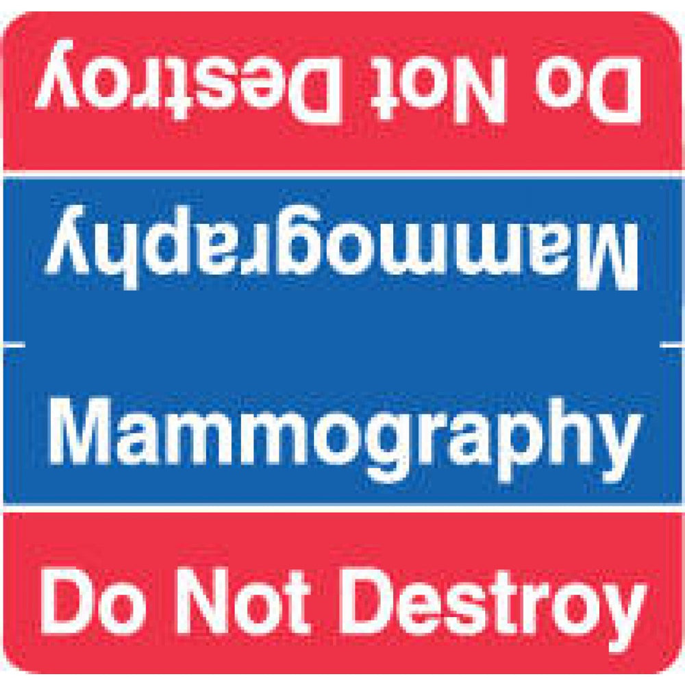 Label Wraparound Paper Permanent Mammography Do Not 1 7/8" X 1 7/8" Blue And Red 1000 Per Roll