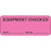 Label Paper Removable Equipment Checked 2 1/4" X 7/8" Fl. Pink 1000 Per Roll