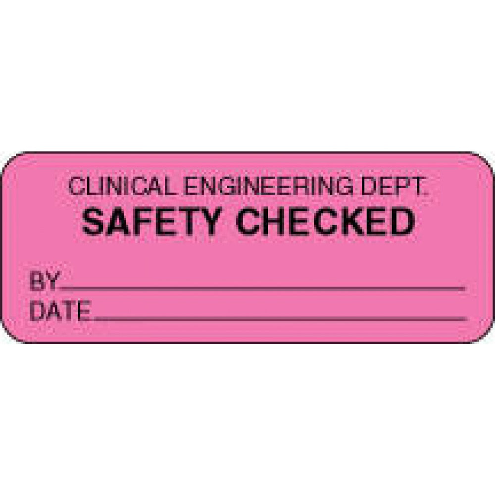 Label Paper Removable Clinical Engineering 2 1/4" X 7/8" Fl. Pink 1000 Per Roll