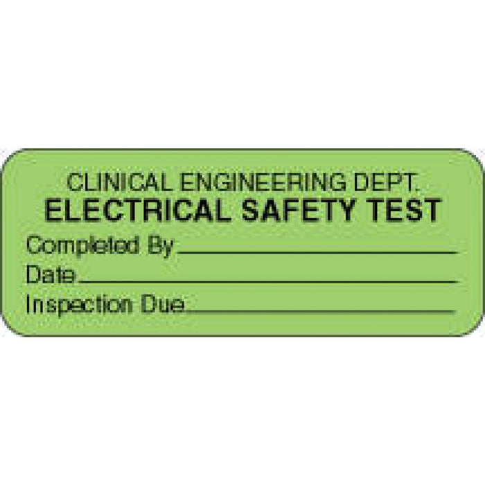 Label Paper Removable Clinical Engineering 2 1/4" X 7/8" Fl. Green 1000 Per Roll