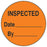 Label Paper Permanent Inspected Date Fl. Orange 1000 Per Roll