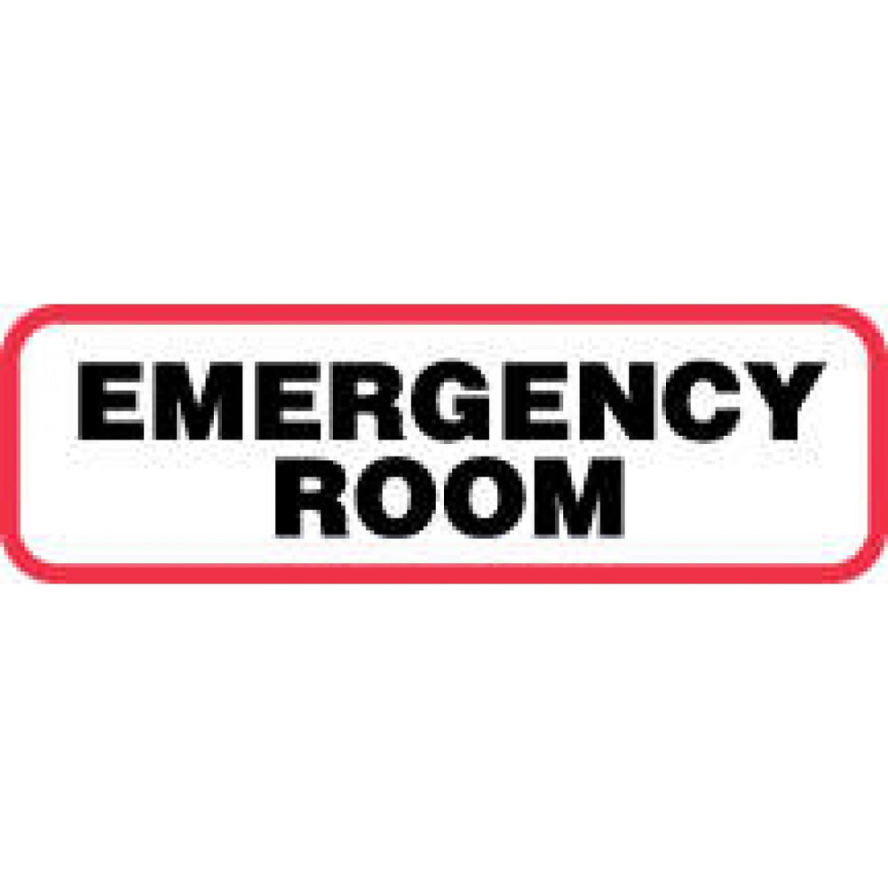 Label Paper Permanent Emergency Room 1 1/4" X 3/8" White With Red 1000 Per Roll