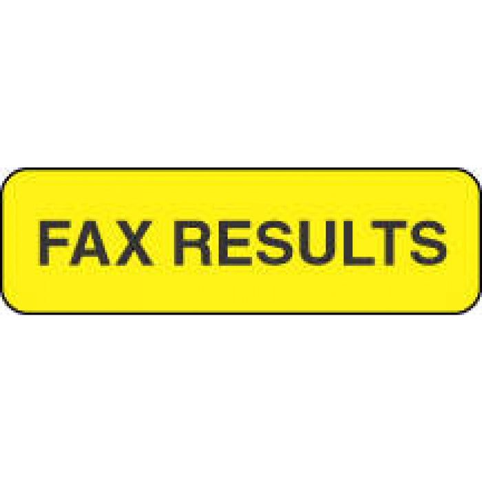 Label Paper Permanent Fax Results 1 1/4" X 3/8" Yellow 1000 Per Roll