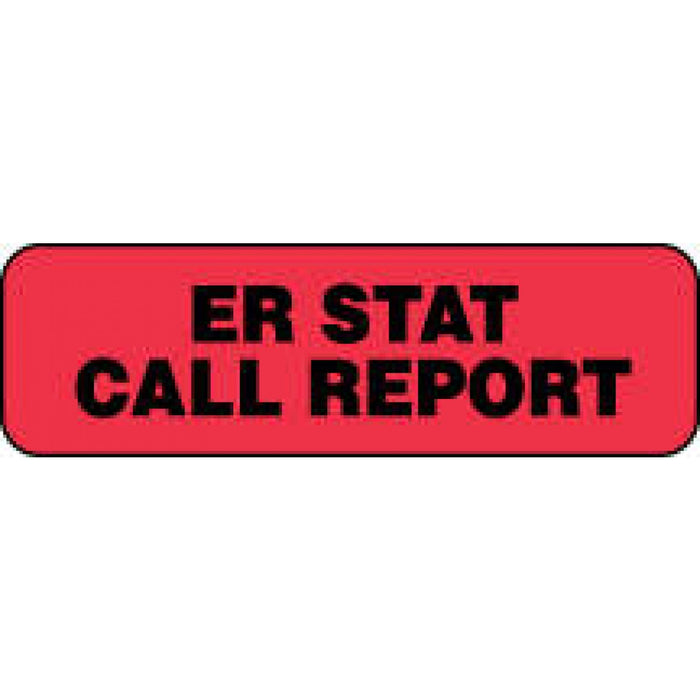 Label Paper Permanent Er Stat Call Report 1 1/4" X 3/8" Fl. Red 1000 Per Roll