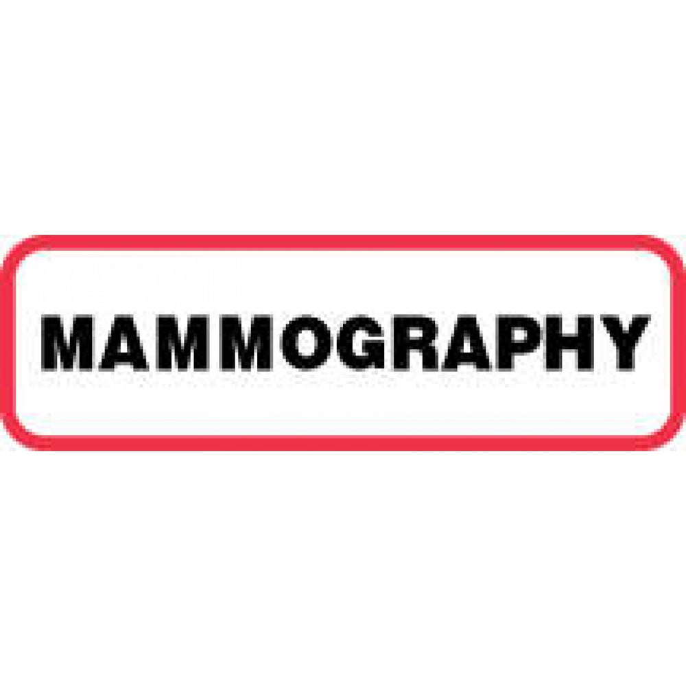 Label Paper Permanent Mammography 1 1/4" X 3/8" White With Red 1000 Per Roll