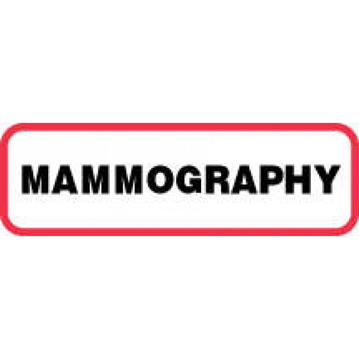 Label Paper Permanent Mammography 1 1/4" X 3/8" White With Red 1000 Per Roll