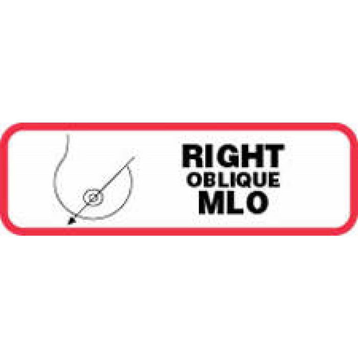 Label Paper Permanent Right Oblique Mlo 1 1/4" X 3/8" White With Red 1000 Per Roll