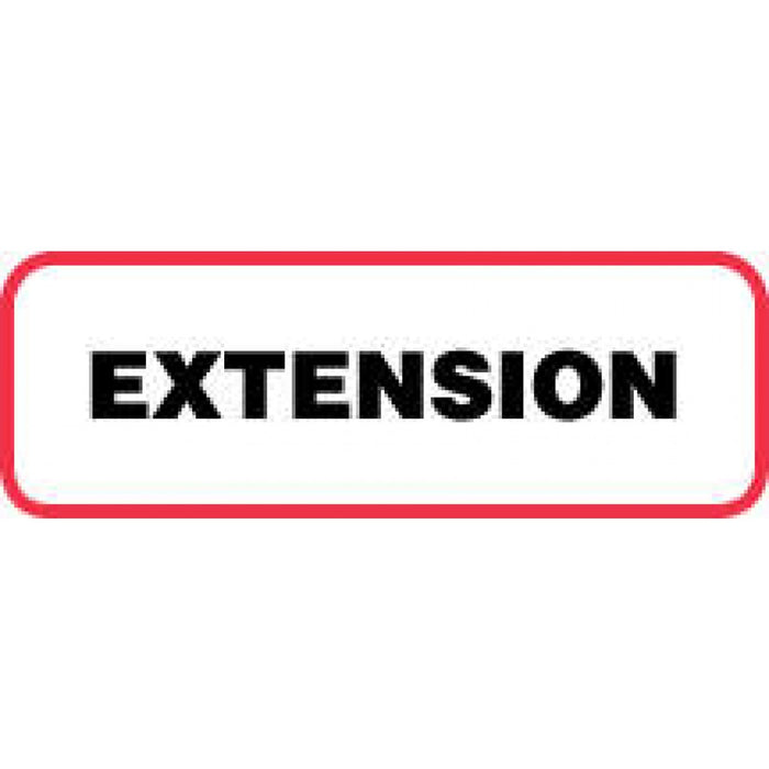 Label Paper Permanent Extension 1 1/2" X 1/2" White With Red 1000 Per Roll