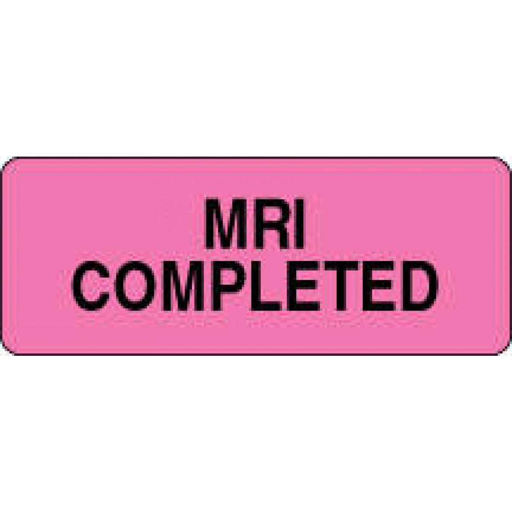 Label Paper Permanent Mri Completed 2 1/4" X 7/8" Fl. Pink 1000 Per Roll