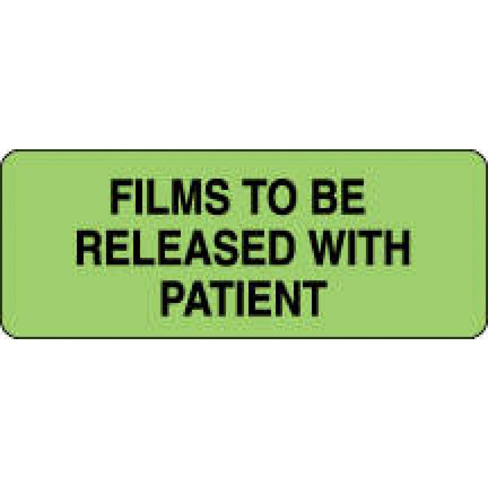 Label Paper Permanent Films To Be Released 2 1/4" X 7/8" Fl. Green 1000 Per Roll