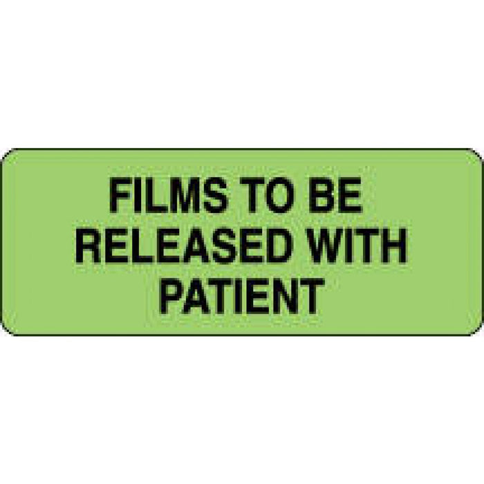 Label Paper Permanent Films To Be Released 2 1/4" X 7/8" Fl. Green 1000 Per Roll