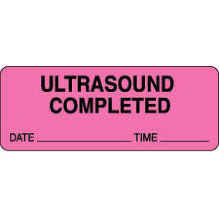 Label Paper Permanent Ultrasound Completed 2 1/4" X 7/8" Fl. Pink 1000 Per Roll