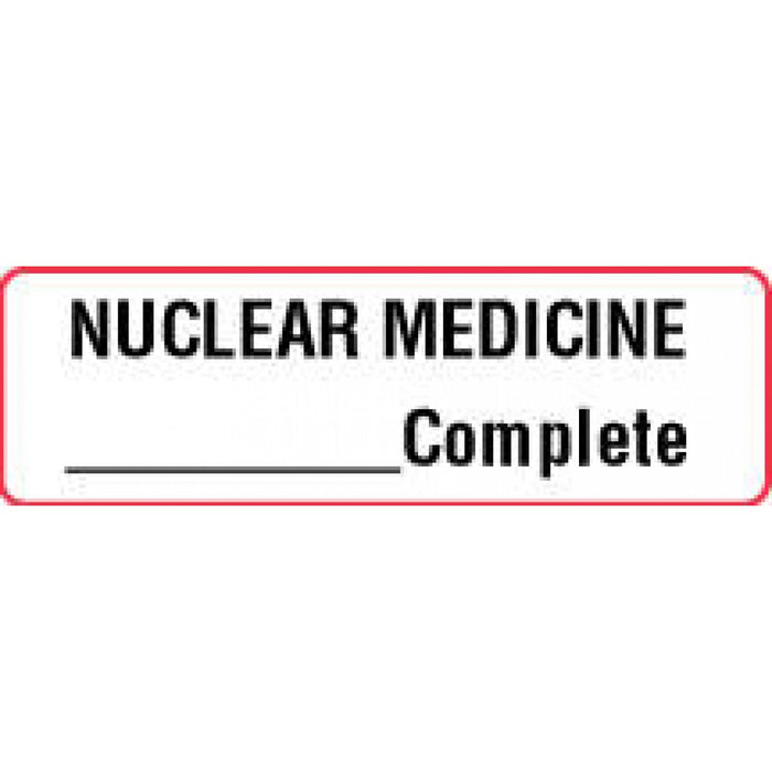 Label Paper Permanent Nuclear Medicine 2 7/8" X 7/8" White With Red 1000 Per Roll