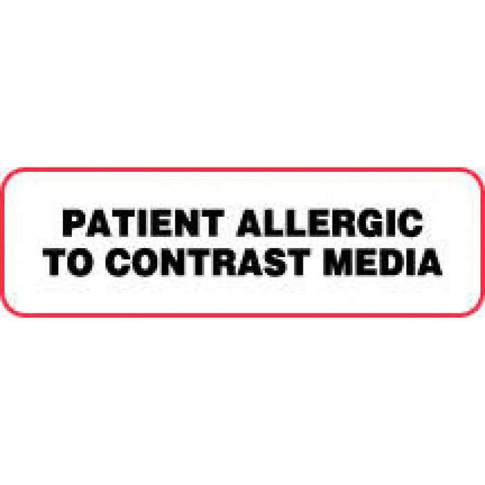 Label Paper Permanent Patient Allergic To 2 7/8" X 7/8" White With Red 1000 Per Roll