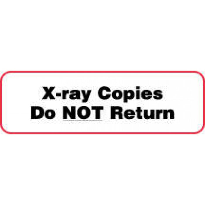 Label Paper Permanent X-Ray Copies Do 2 7/8" X 7/8" White With Red 1000 Per Roll