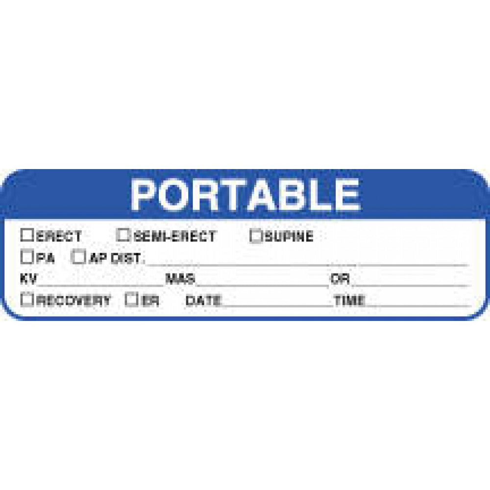 Label Paper Permanent Portable []Erect 2 7/8" X 7/8" White With Blue 1000 Per Roll