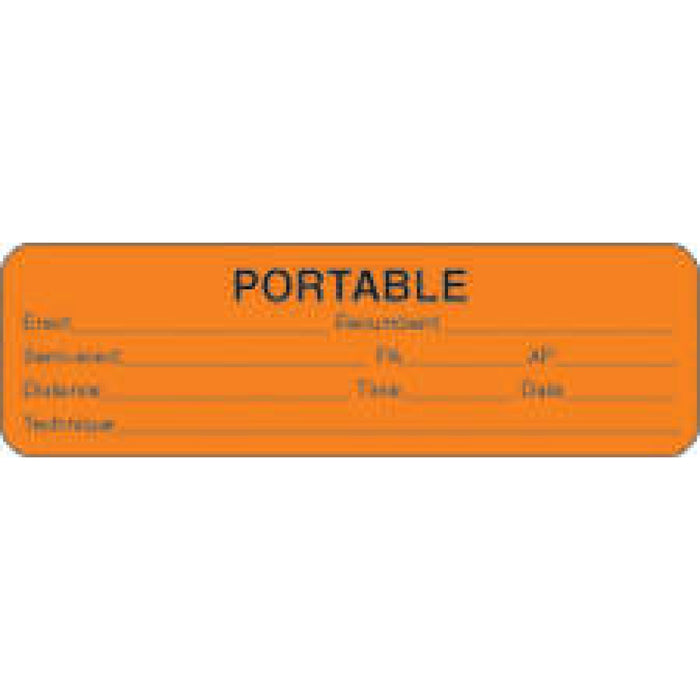 Label Paper Permanent Portable Erect 2 7/8" X 7/8" Fl. Orange 1000 Per Roll