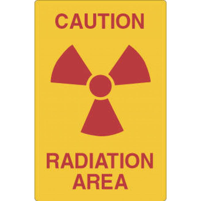 Label Paper Permanent Caution Radiation 8" X 5 1/4" Yellow 50 Per Roll