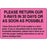 Label Paper Permanent Please Return Our 1 1/2" Core 4" X 2 1/2" Fl. Pink 500 Per Roll