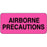 Label Paper Removable Airborne Precautions 2 1"/4" X 1 Fl. Pink 1000 Per Roll