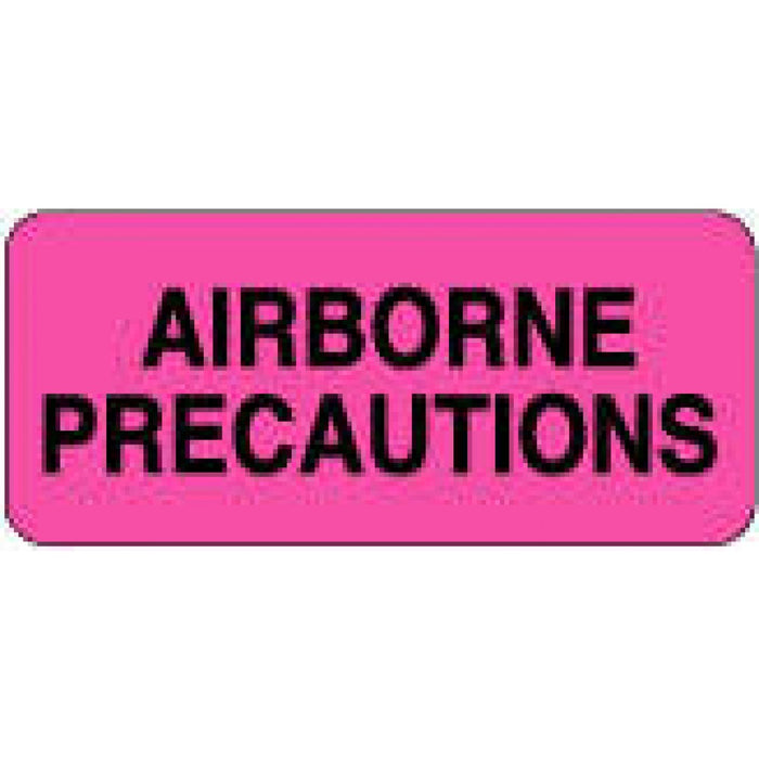 Label Paper Removable Airborne Precautions 2 1"/4" X 1 Fl. Pink 1000 Per Roll