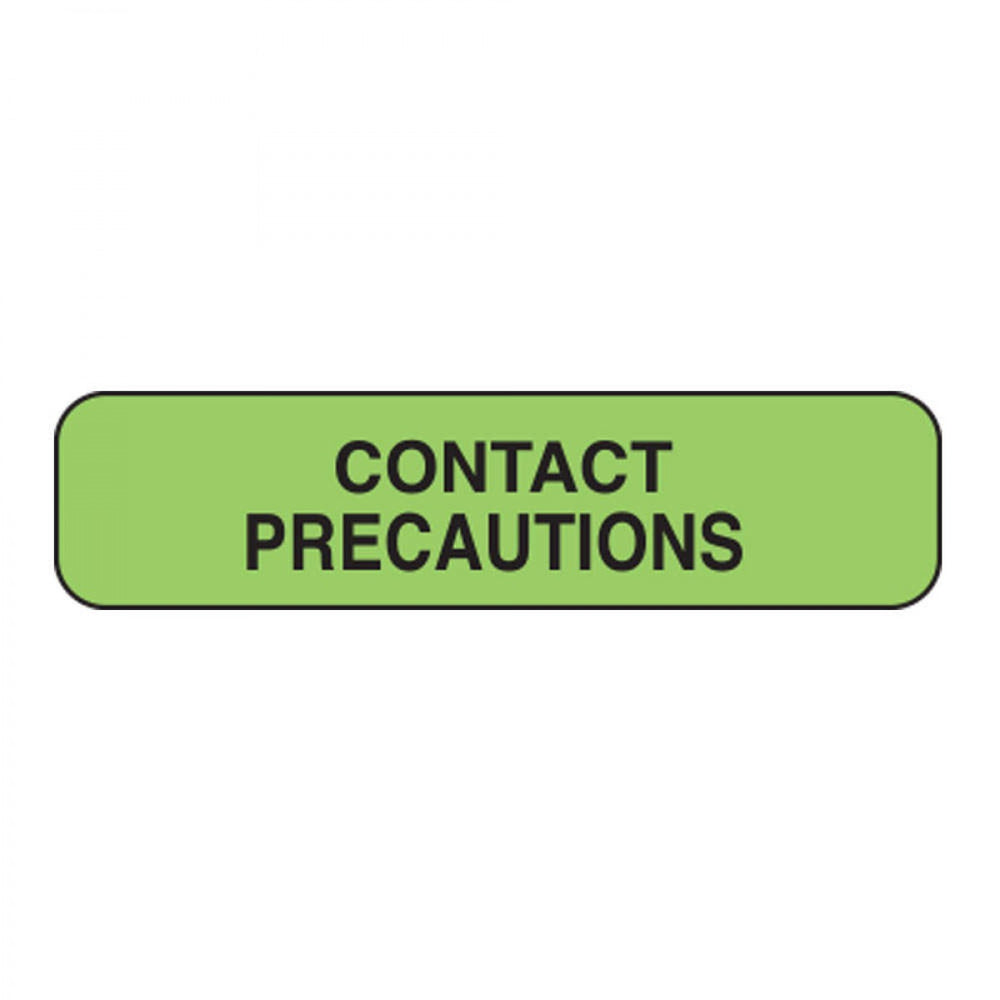 Label Paper Removable Contact Precautions 1 1/4" X 3/8" Fl. Green 1000 Per Roll