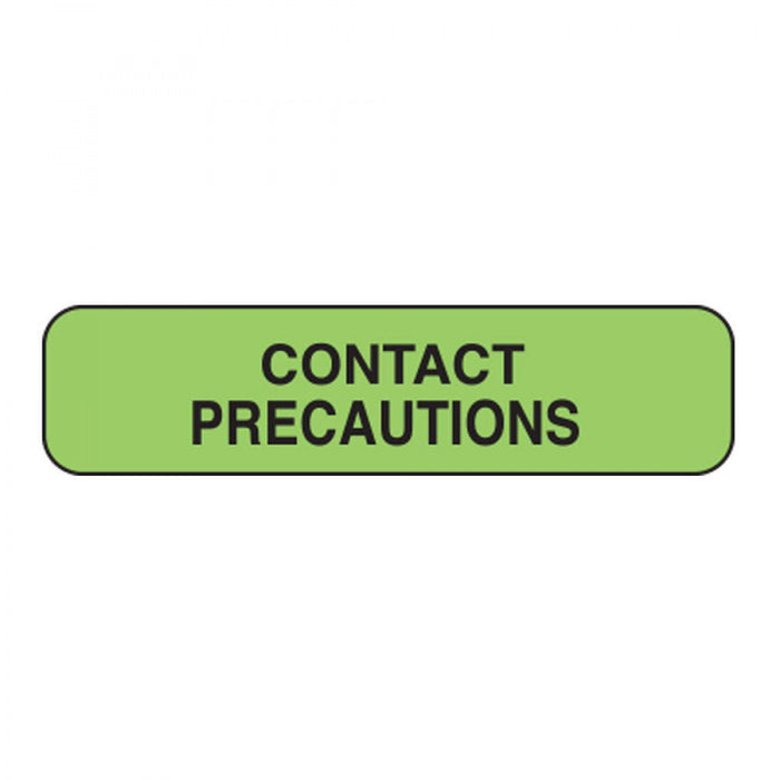 Label Paper Removable Contact Precautions 1 1/4" X 3/8" Fl. Green 1000 Per Roll