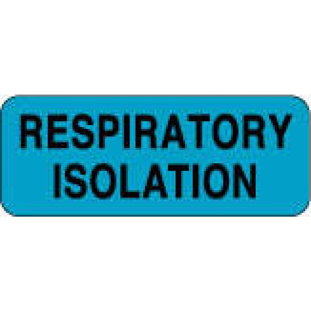 Label Paper Permanent Respiratory Isolation 2 1/4" X 7/8" Blue 1000 Per Roll