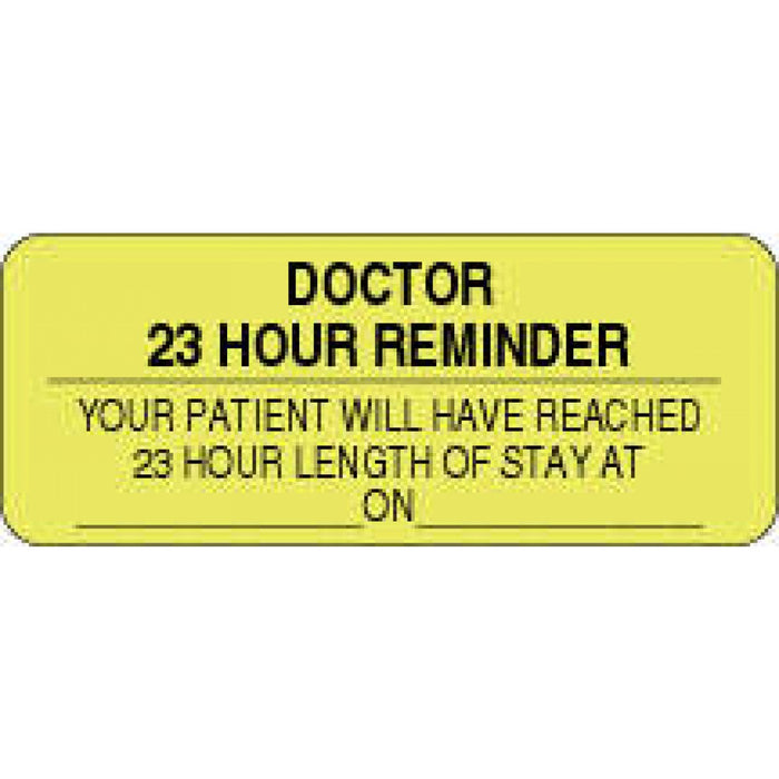 Label Paper Removable Doctor 23 Hour 2 1"/2" X 1 Fl. Yellow 1000 Per Roll