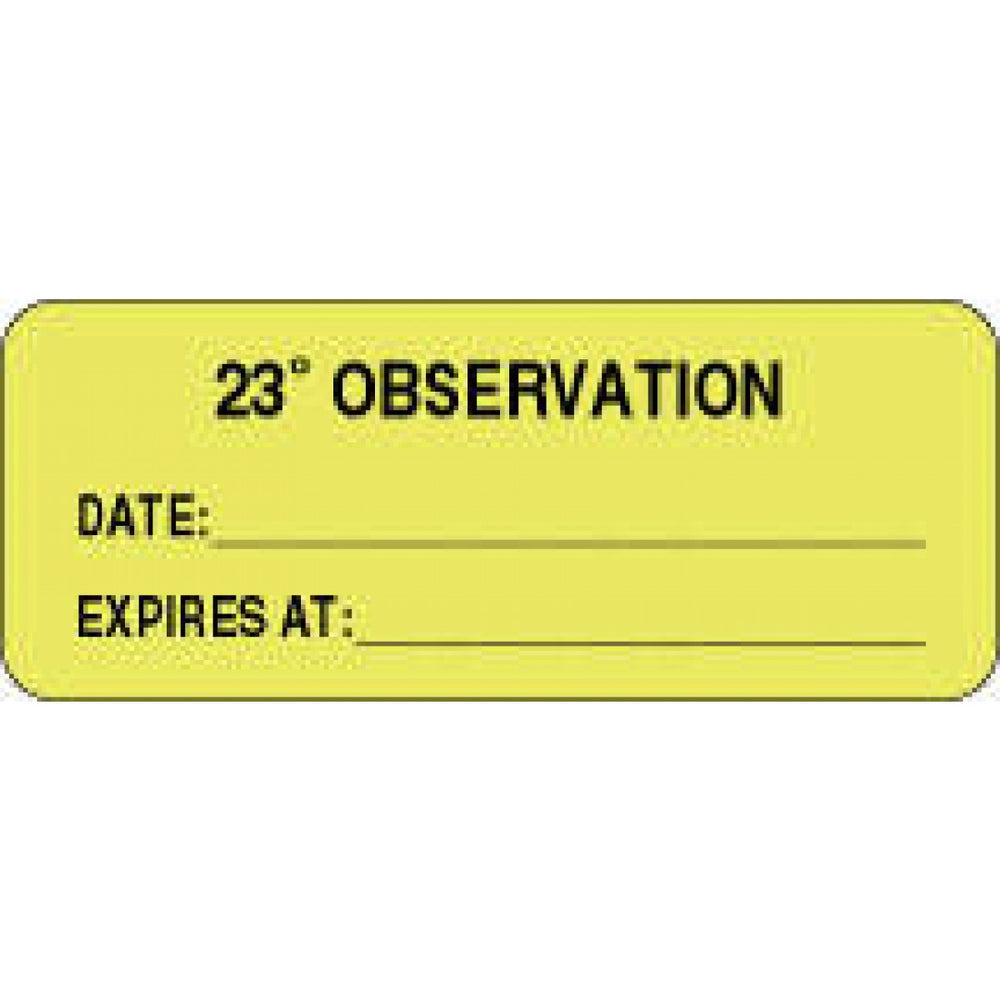 Label Paper Removable 23^ Observation 2 1"/2" X 1 Fl. Yellow 1000 Per Roll