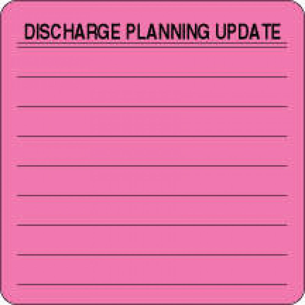 Label Paper Removable Discharge Planning 2 1/2" X 2 1/2" Fl. Pink 500 Per Roll