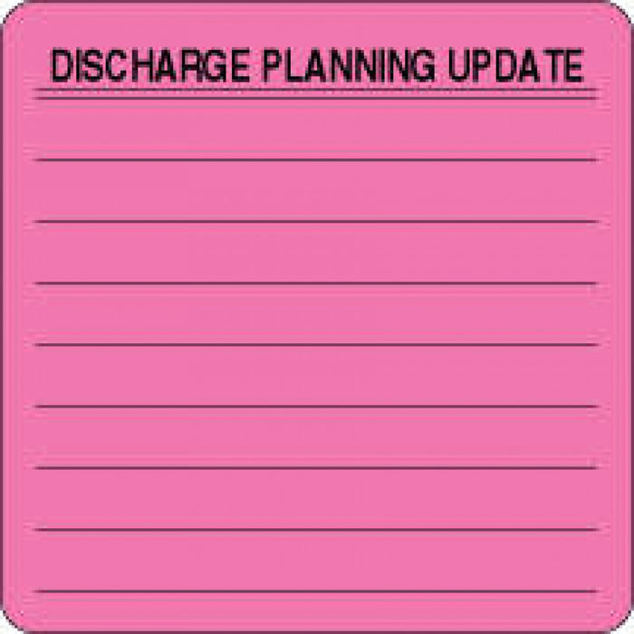 Label Paper Removable Discharge Planning 2 1/2" X 2 1/2" Fl. Pink 500 Per Roll