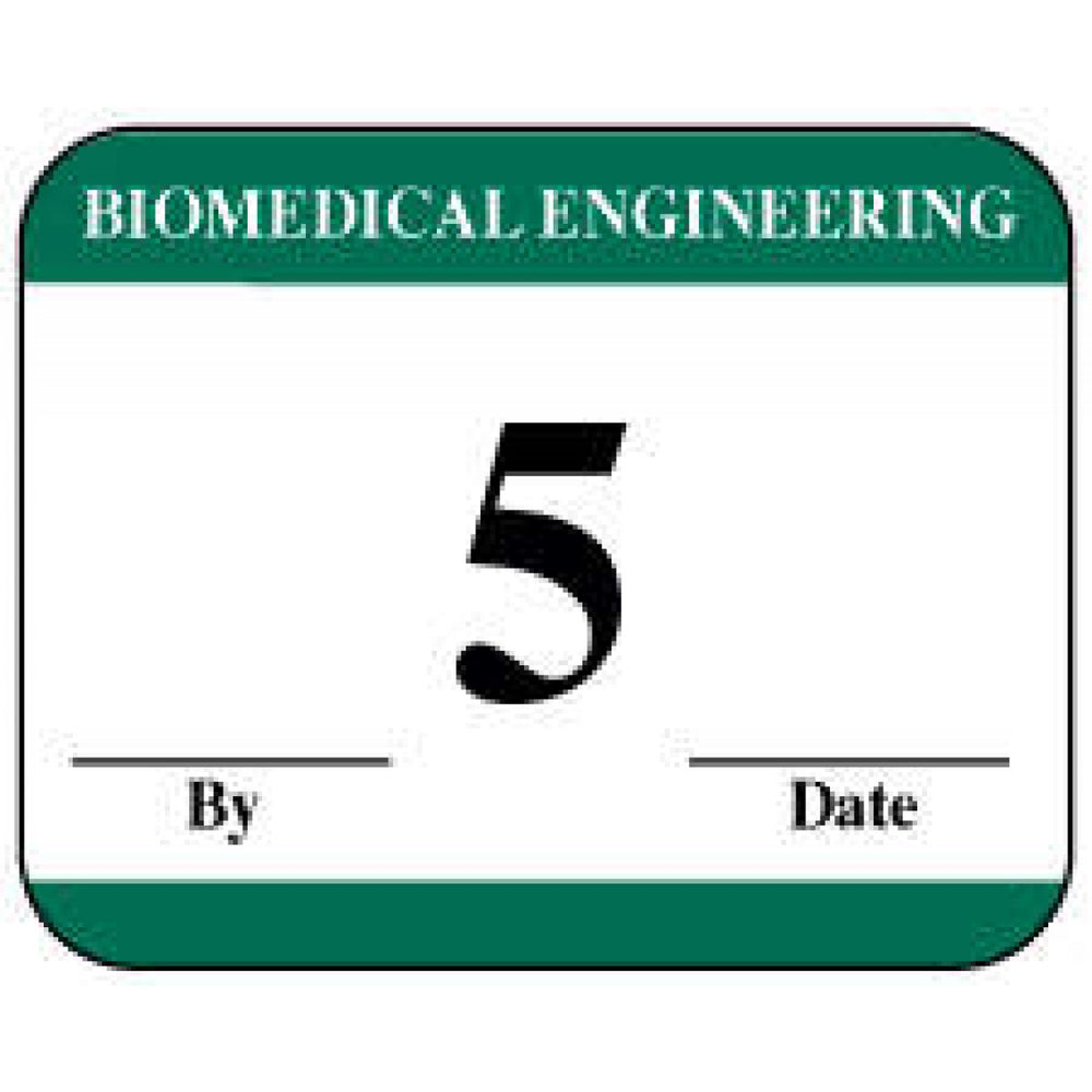 Label Synthetic Permanent Biomedical Engineering 1" 1/4" X 1 White With Green 1000 Per Roll