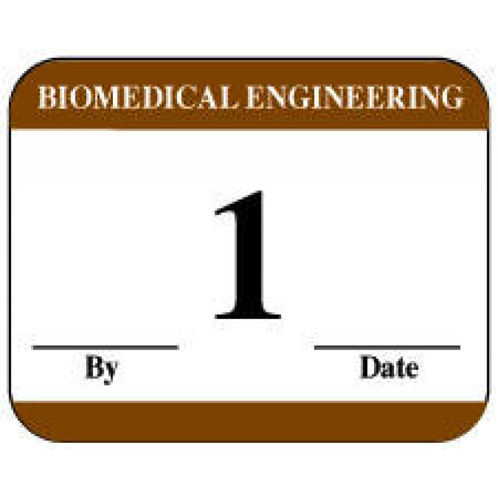 Label Synthetic Permanent Biomedical Engineering 1" 1/4" X 1 White With Brown 1000 Per Roll