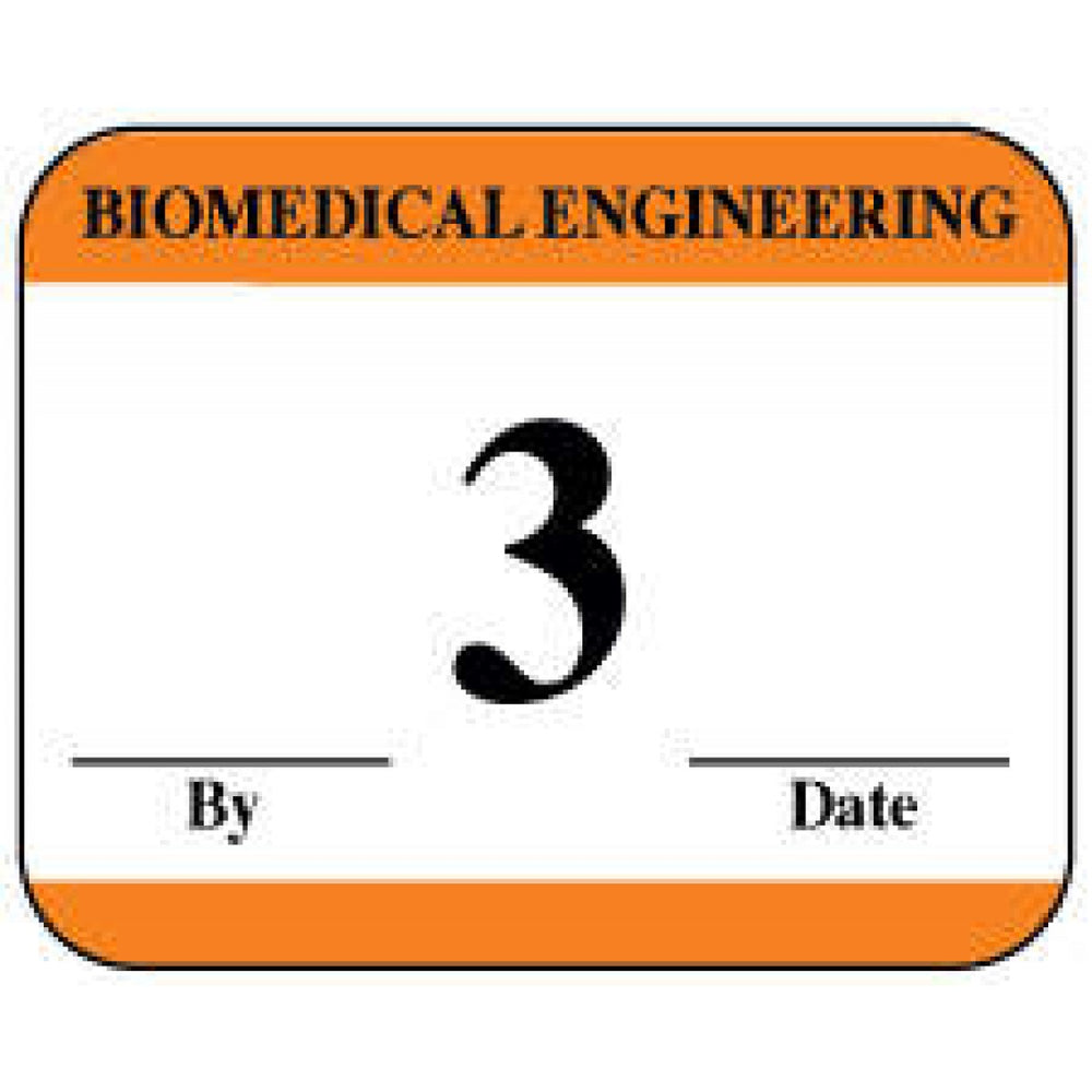 Label Synthetic Permanent Biomedical Engineering 1" 1/4" X 1 White With Orange 1000 Per Roll