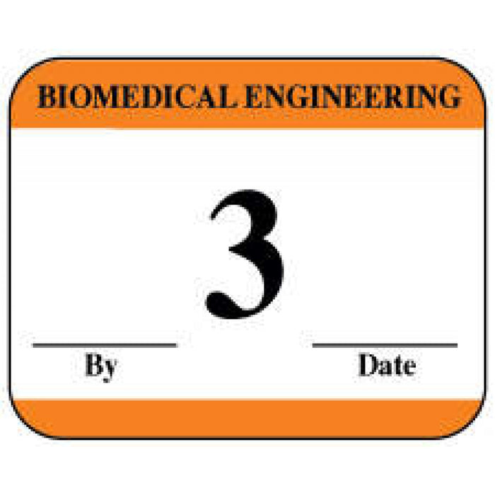 Label Synthetic Permanent Biomedical Engineering 1" 1/4" X 1 White With Orange 1000 Per Roll