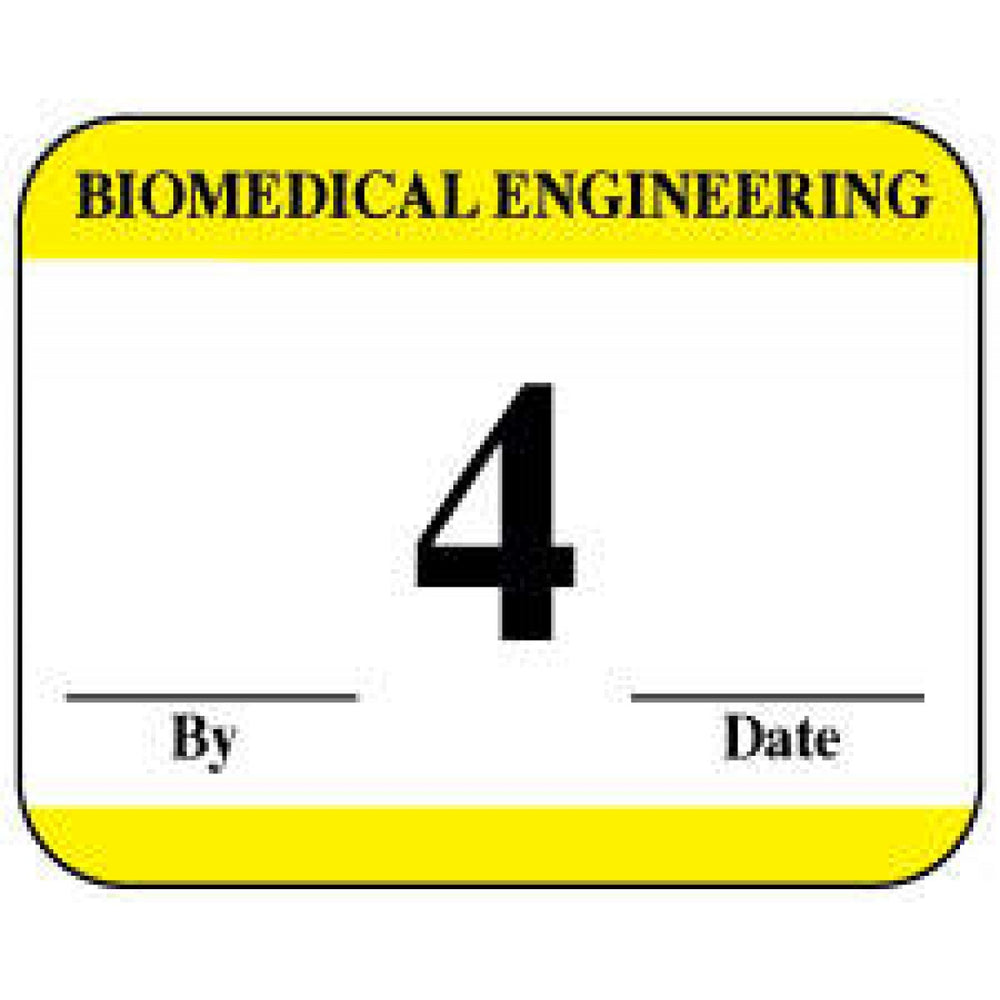 Label Synthetic Permanent Biomedical Engineering 1" 1/4" X 1 White With Yellow 1000 Per Roll