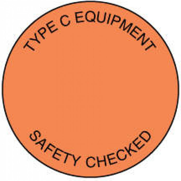 Label Paper Permanent Type C Equipment Fl. Orange 1000 Per Roll