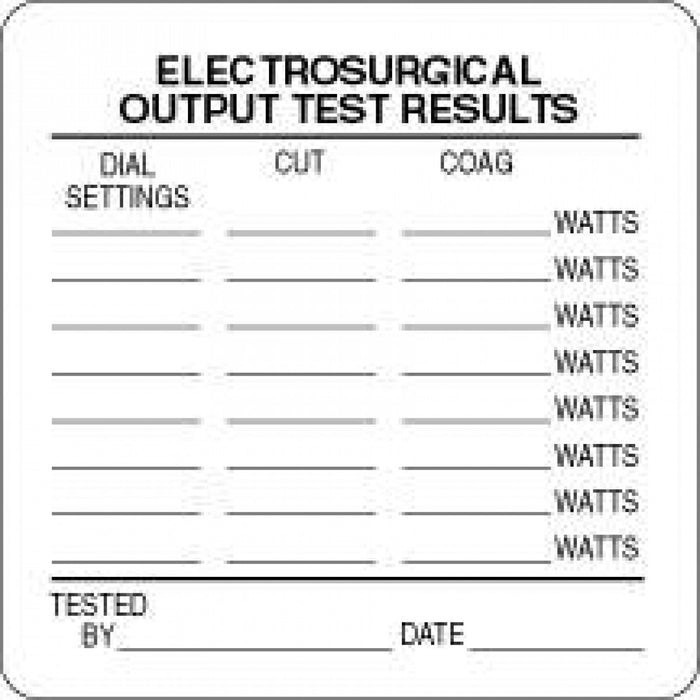 Label Paper Removable Electrosurgical 2 1/2" X 2 1/2" White 500 Per Roll