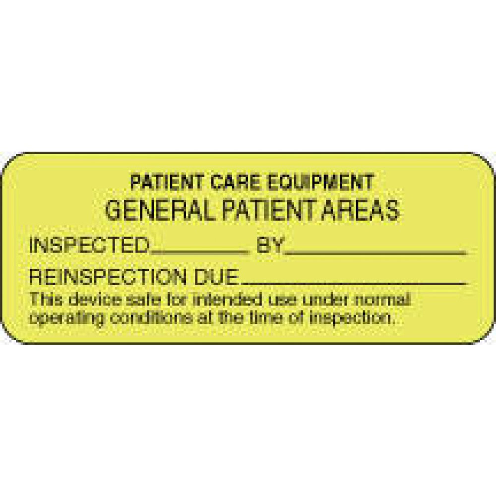 Label Paper Permanent Patient Care 2 1/4" X 7/8" Fl. Yellow 1000 Per Roll