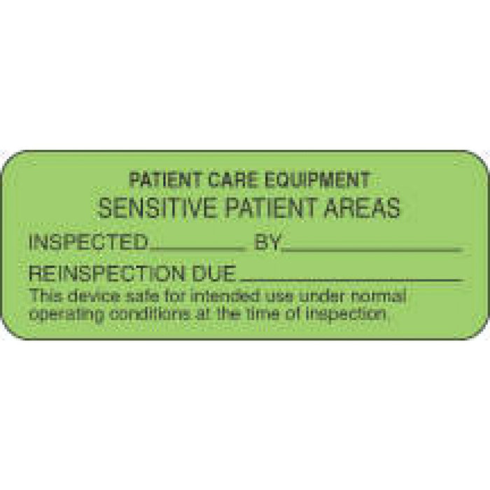 Label Paper Removable Patient Care 2 1/4" X 7/8" Fl. Green 1000 Per Roll