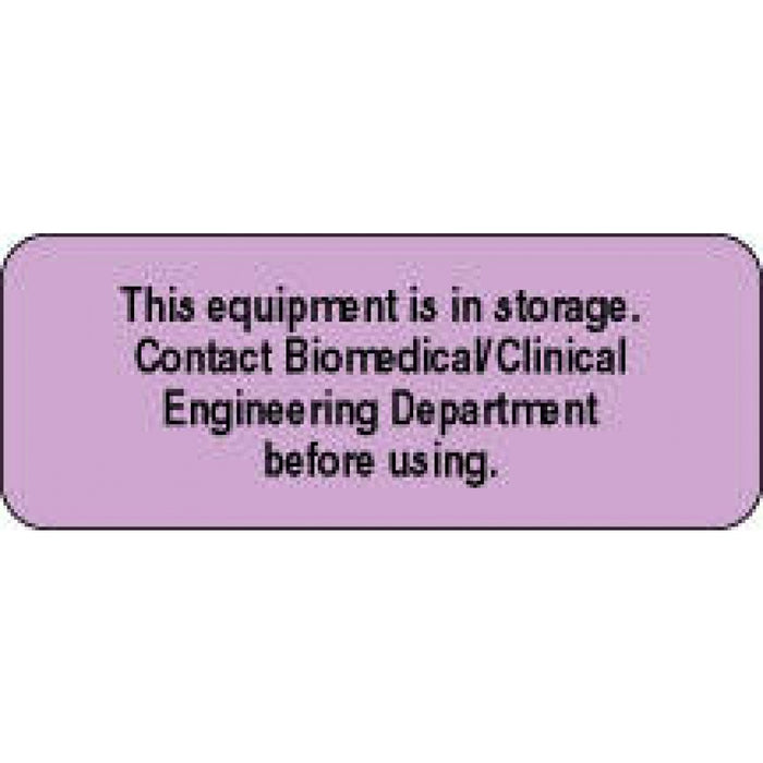 Label Paper Permanent This Equipment Is 2 1/4" X 7/8" Purple 1000 Per Roll