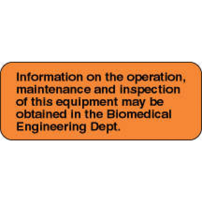 Label Paper Permanent Information On 2 1/4" X 7/8" Fl. Orange 1000 Per Roll