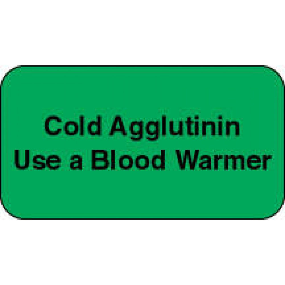 Label Paper Permanent Cold Agglutinin Use 1 5/8" X 7/8" Green 1000 Per Roll